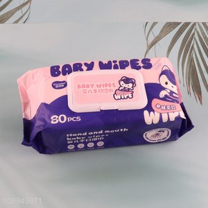 New Arrival 80PCS <em>Baby</em> Hand and Mouth <em>Wipes</em> Disposable Soft <em>Baby</em> <em>Wipes</em>