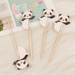 New Product 6PCS Fancy Corktail Picks Panda Fruit <em>Toothpicks</em>