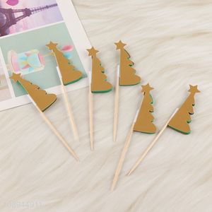 New Arrival 6PCS Christmas Tree Corktail Picks Fruit <em>Toothpicks</em>