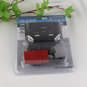 High Quality 120W 3-Socket Cigarette Lighter Splitter <em>Car</em> <em>Charger</em> Adapter