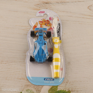 China Imports Soft Bristles Kids Toothbrush with Toy Racing Car