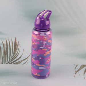 New Product Plastic Water Bottle with Flip Straw & Carry Handle