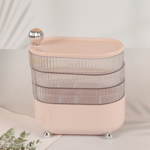 Yiwu market home rotating desktop cosmetic box <em>jewelry</em> storage box