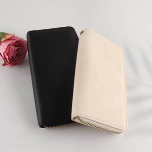 Hot Selling Women's PU Leather Wallet Credit Card Holder with Zipper