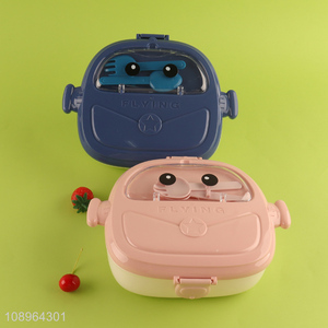 New Arrival 3-Compartment Cute Plastic <em>Bento</em> Lunch <em>Box</em> for Kids