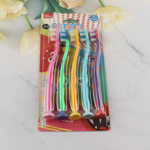 China <em>wholesale</em> 5pcs multicolor kids <em>toothbrush</em> set for oral care