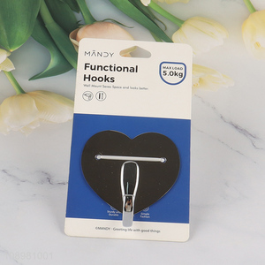 Most popular heart shape stainless steel wall-mounted hook for household