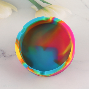 Top quality round colourful heat-resistant silicone <em>ashtray</em> for sale