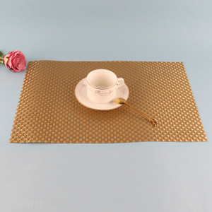 China supplier golden rectangle textilene dinner <em>mat</em> place <em>mat</em>