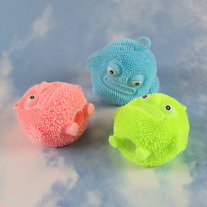 New Product Led Light Up Monster Puffer Ball Squeeze Stress Relief Toy