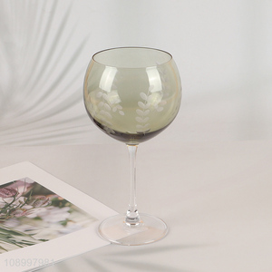 New Arrival Leaf Pattern Wine Goblet Stemmed Corktail Whiskey Glasses