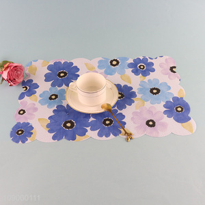 China factory flower pattern pvc place <em>mat</em> dinner <em>mat</em> for tabletop decoration