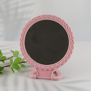 Top selling pink round <em>makeup</em> <em>mirror</em> desktop <em>mirror</em> wholesale