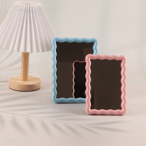 New Product Wavy Frame <em>Makeup</em> <em>Mirror</em> Vanity Desk Table <em>Mirror</em> for Women