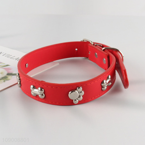 Factory Price <em>Pet</em> <em>Collar</em> Adjustable Pu Leather <em>Collar</em> for Medium Dogs