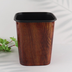 New Product Wood Grain Trash Can <em>Plastic</em> Garbage <em>Container</em> Bin Wastebasket