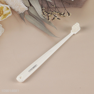 China wholesale white soft bristle oral care <em>toothbrush</em> with plastic handle