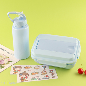 Hot Selling Plastic <em>Lunch</em> <em>Box</em> Water Bottle Set Kids <em>Lunch</em> <em>Box</em> Set