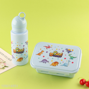 Hot Selling Cartoon Plastic <em>Lunch</em> <em>Box</em> and Water Bottle Set for Kids