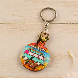 New Product Lanzarote Key Chain Souvenir MDF Keychain Key Ring Bag <em>Pendants</em>