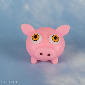 Factory price pig shape pink tpr anti-stress squeeze <em>toys</em> for kids