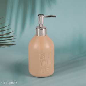 China factory <em>bathroom</em> accessories ceramic liqud soap dispenser for sale