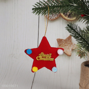 Top selling <em>star</em> shape non-woven fabric <em>Christmas</em> hanging ornaments wholesale