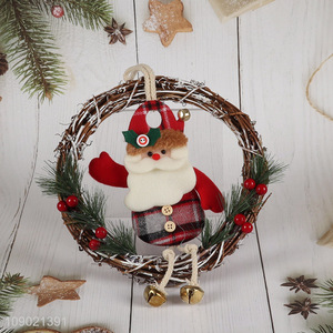 Top products red berries Santa Claus Christmas decorative hanging <em>wreath</em> for sale