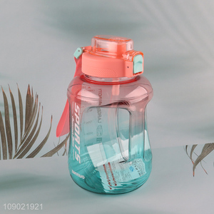 Wholesale 1500ml Big Capacity Plastic Sports <em>Water</em> <em>Bottle</em> Jug with Straw