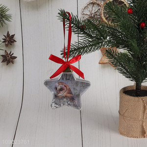 Good selling <em>star</em> shape photo frame hanging ornaments <em>Christmas</em> ornaments decoration