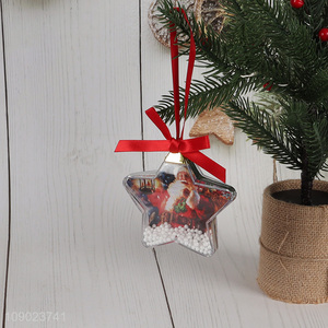 Hot <em>items</em> star shape mini photo frame hanging ornaments for xmas tree decoration