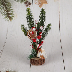 Top selling desktop decoration red berries mini <em>Christmas</em> <em>tree</em> with led lights