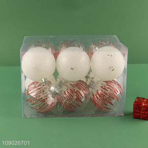 Online wholesale 12pcs round <em>PET</em> Christmas ball Christmas hanging ornaments