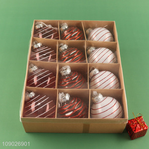 China supplier 12pcs <em>PET</em> Christmas ball set Christmas tree hanging ornaments