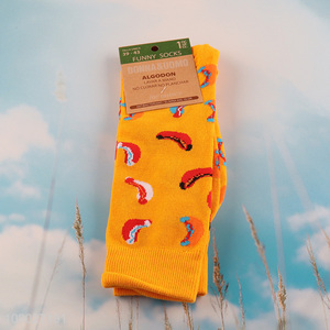 Low price cartoon banana pattern cotton unisex cotton casual <em>socks</em>