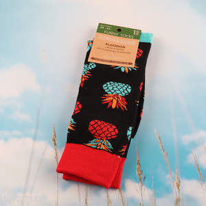 Top products pineapple pattern breathable <em>men</em> women cotton socks