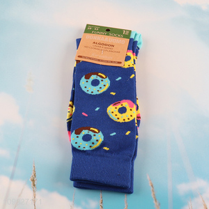 Best selling cartoon donut pattern <em>men</em> women casual cotton socks