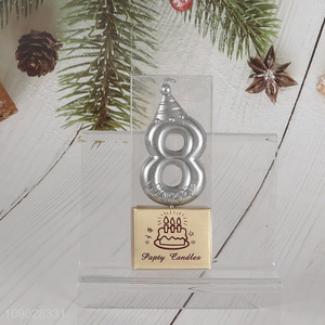 Most popular silver <em>birthday</em> cake candle decorative cupcake number candle