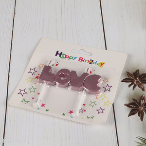 Factory direct sale love letter <em>birthday</em> cake candle party candle wholesale