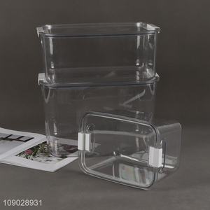 New Product Clear PET <em>Storage</em> Box Stackable Plastic <em>Storage</em> Bin with Lid