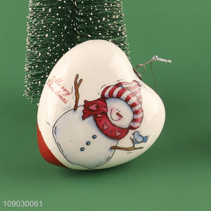 Online wholesale snowman pattern heart shape Christmas <em>tree</em> hanging <em>ornaments</em>