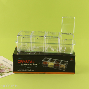 Low price household clear crystal seasoning box condiment box for <em>kitchen</em>