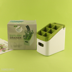 Most popular multifunctional <em>kitchen</em> knife storage box cutlery drainer with sharpener