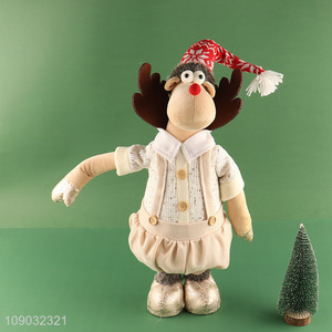 China factory stretchable Christmas reindeer doll Christmas ornaments decoration