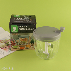 Good selling manual rotary type minced <em>vegetable</em> chopper with 5 knife blades